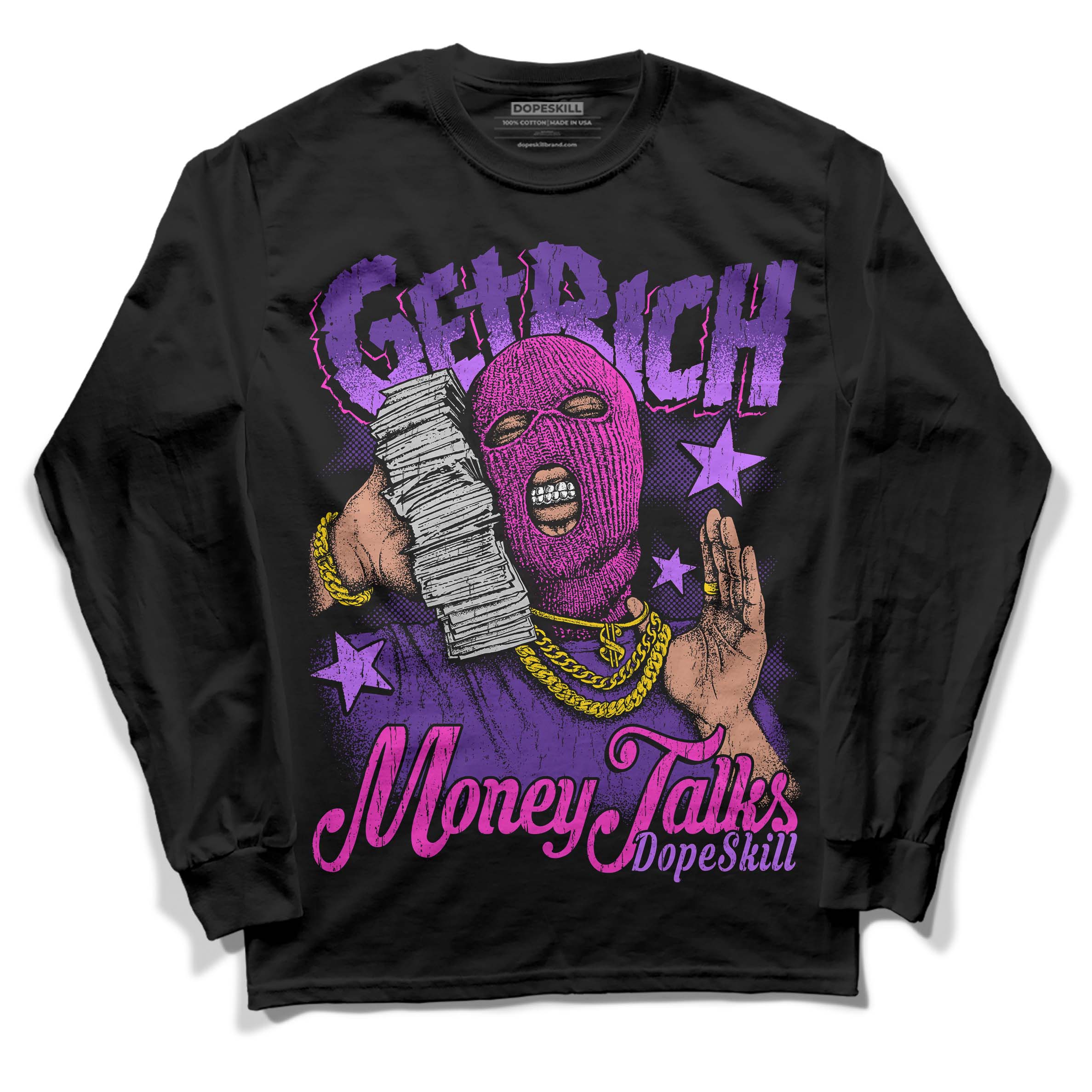 PURPLE Collection superstreetwear Long Sleeve T-Shirt Get Rich Graphic