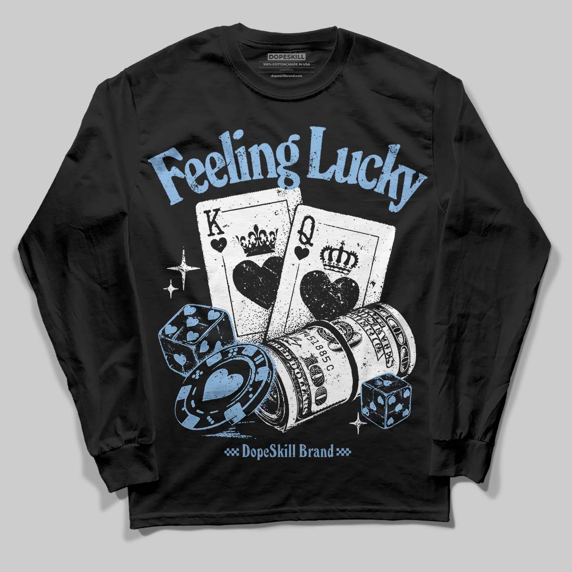 University Blue 6s superstreetwear Long Sleeve T-Shirt Feeling Lucky Graphic