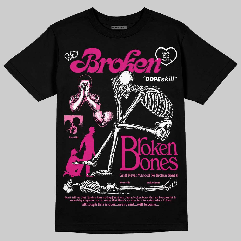 Rick RO Pink Leather Sneakers superstreetwear T-Shirt Broken Bones Graphic