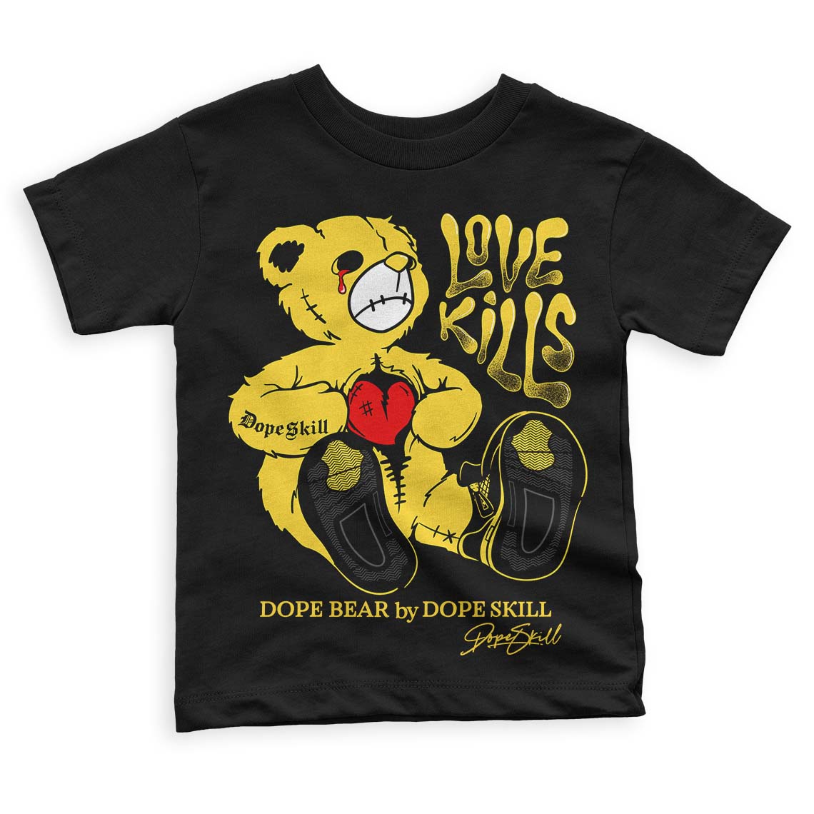 Black Tour Yellow AJ 4 Thunder superstreetwear Toddler Kids T-shirt Love Kills Graphic