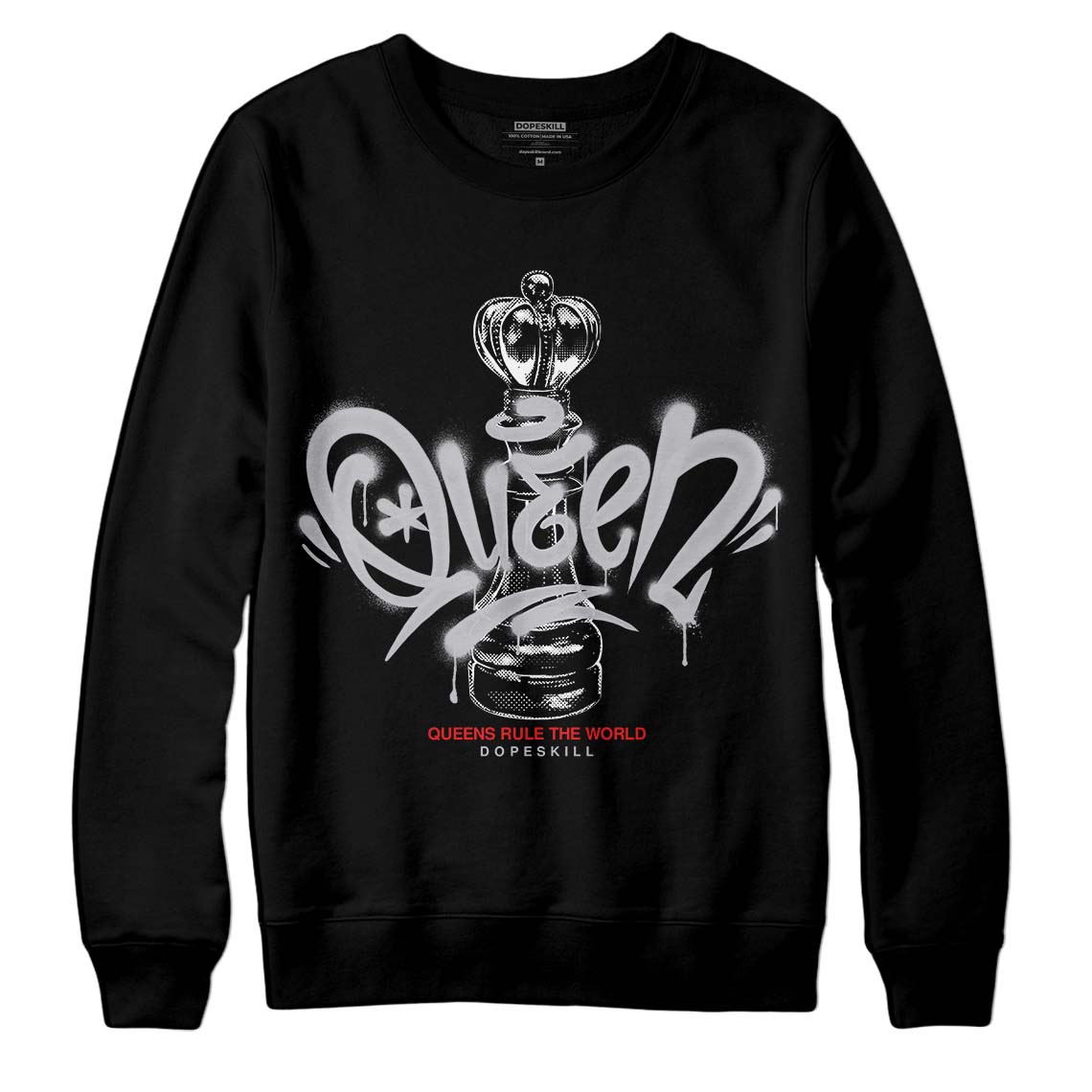 Grey Collection superstreetwear Sweatshirt Queen Chess Graphic