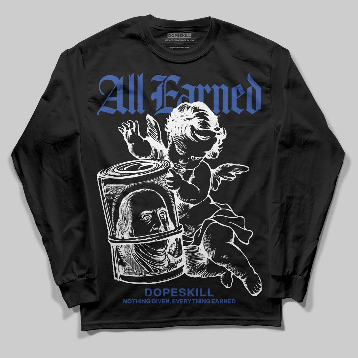 Royal Blue Collection superstreetwear Long Sleeve T-Shirt All Earned Graphic