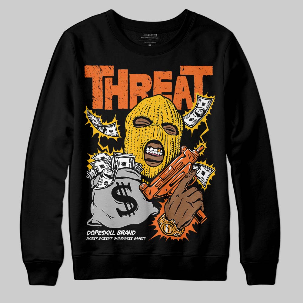 Orange Black White superstreetwear Sweatshirt Under Threat Graphic