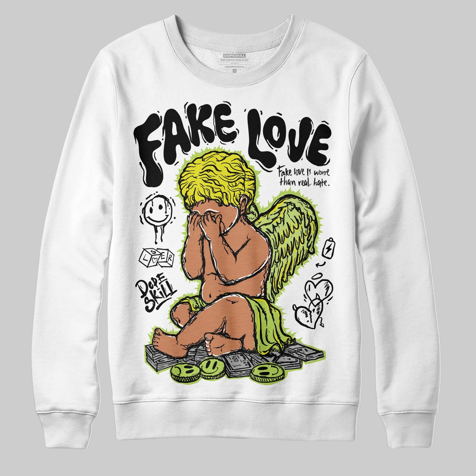 Bright Cactus 13s superstreetwear Sweatshirt False Love Graphic