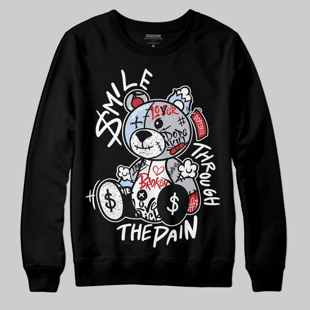 Black Metallic Reimagined 5s superstreetwear Sweatshirt Smile Through The Pain Graphic