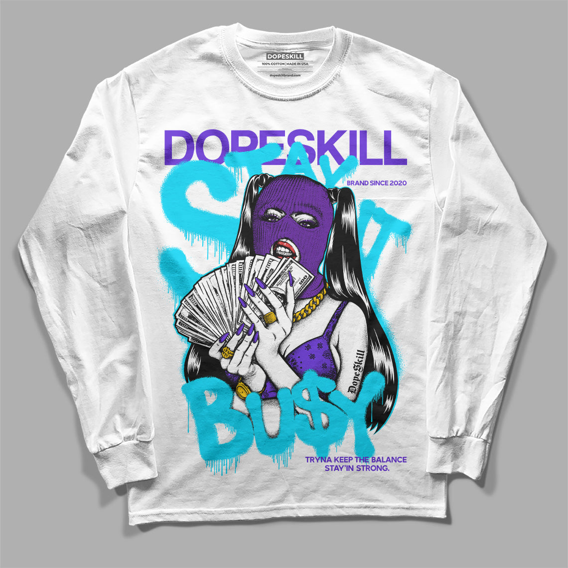 Aqua 6s superstreetwear Long Sleeve T-Shirt Stay It Busy Graphic