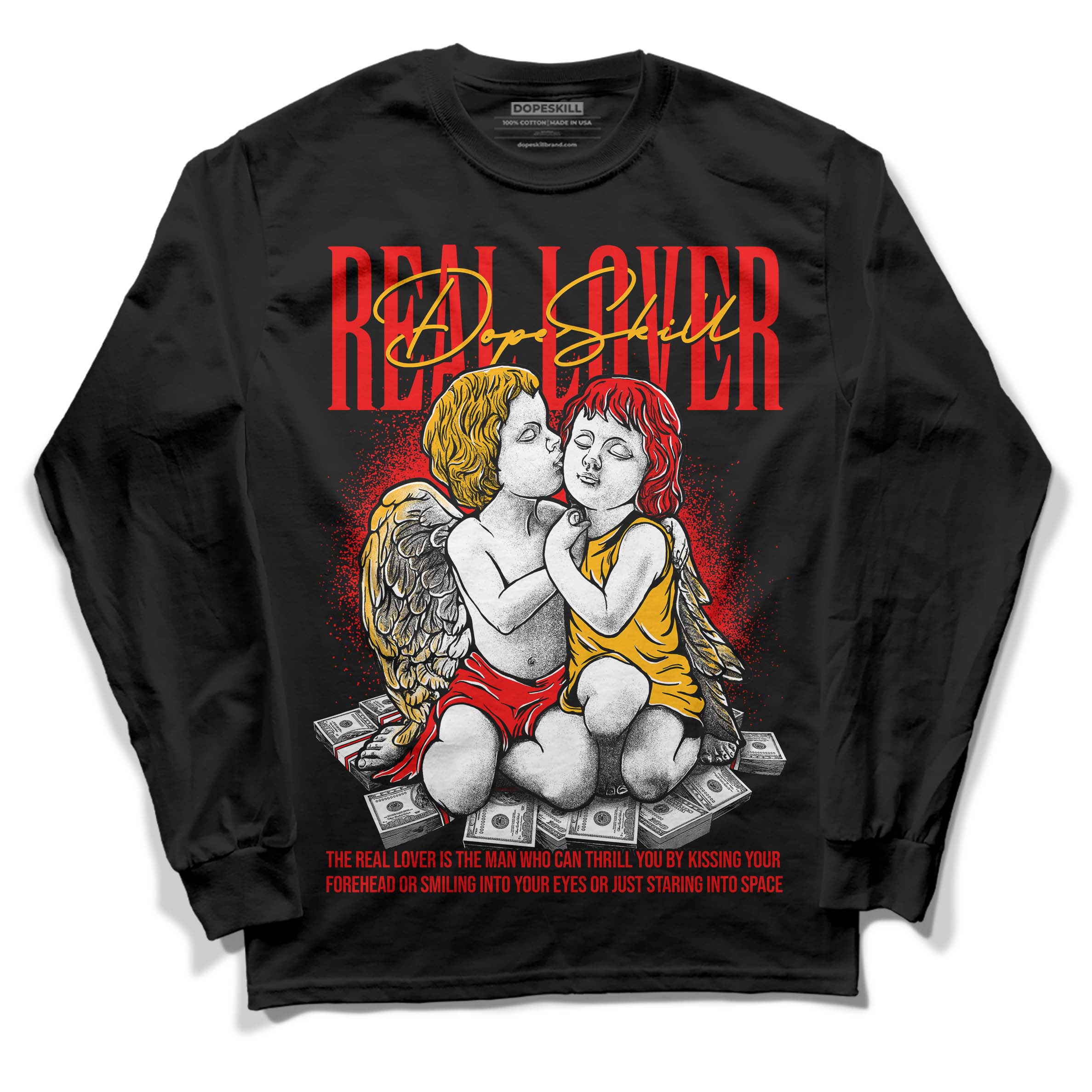 Red Collection superstreetwear Long Sleeve T-Shirt Real Lover Graphic