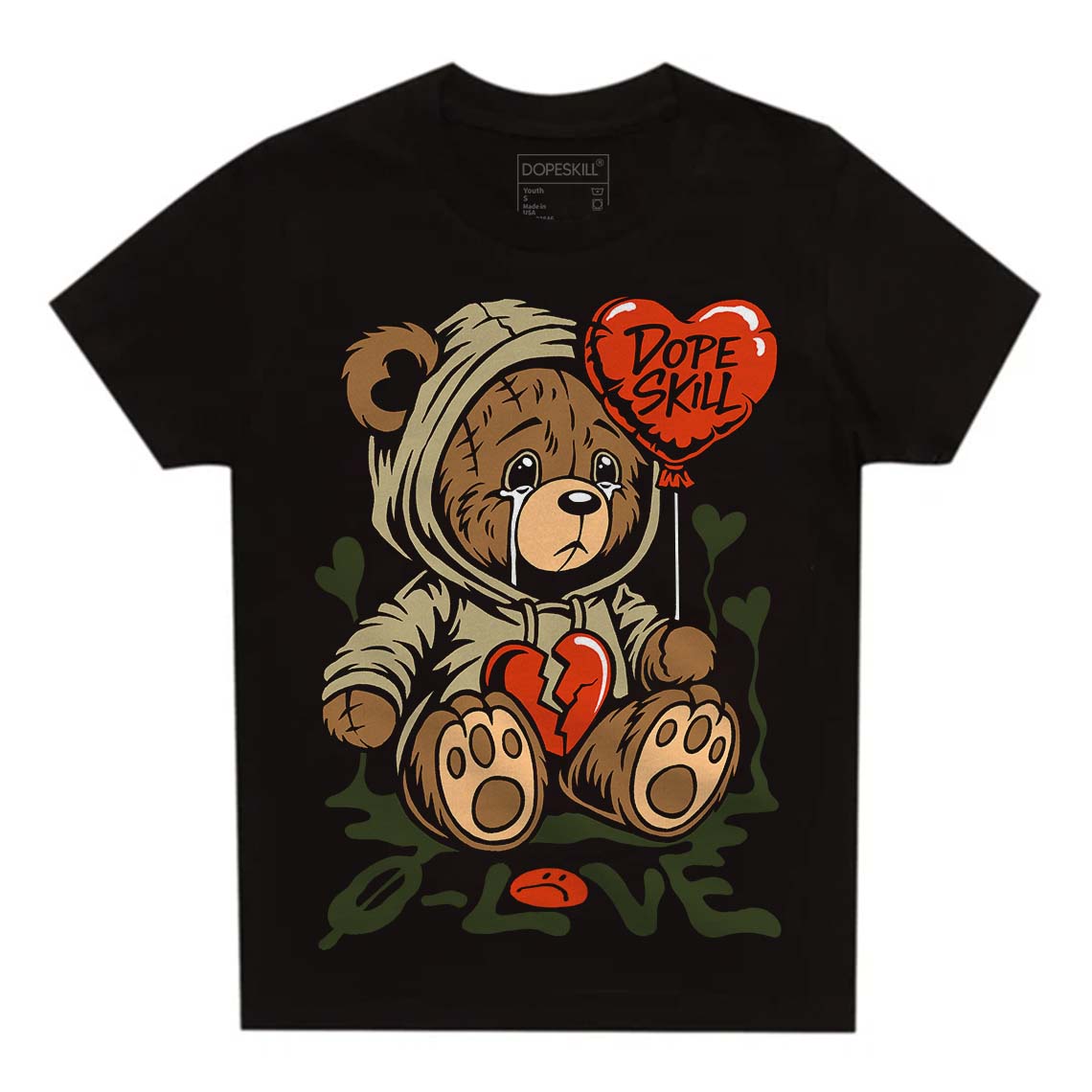 Olive Collection superstreetwear Toddler Kids T-shirt Broken Bear Graphic