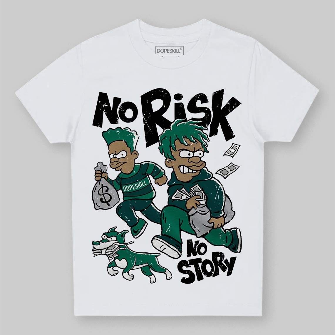 Oxidized Green 4s superstreetwear Toddler Kids T-shirt No Risk No Story Graphic