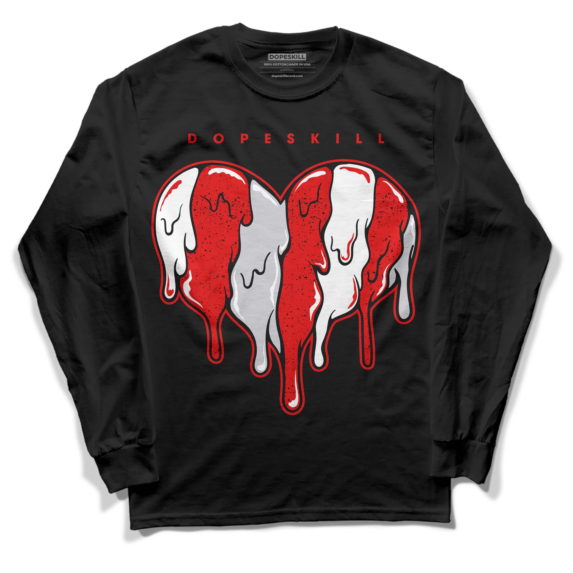 Red Cement 4S superstreetwear Long Sleeve T-Shirt Slime Drip Heart Graphic