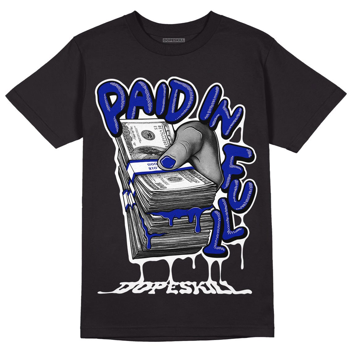 Racer Blue White Dunk Low superstreetwear T-Shirt Paid In Full Graphic