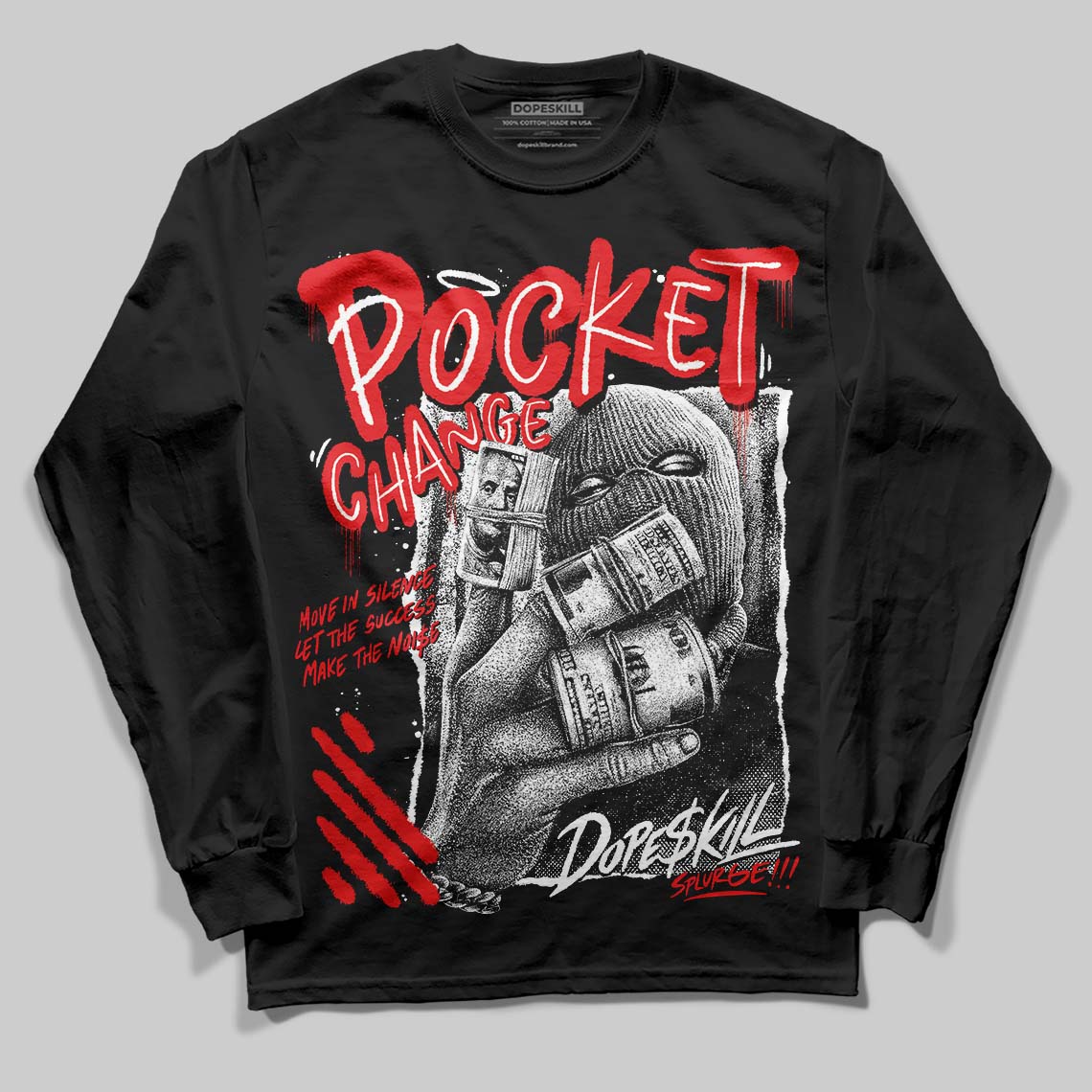 Dunk Panda White Black superstreetwear Long Sleeve T-Shirt Pocket Change Graphic