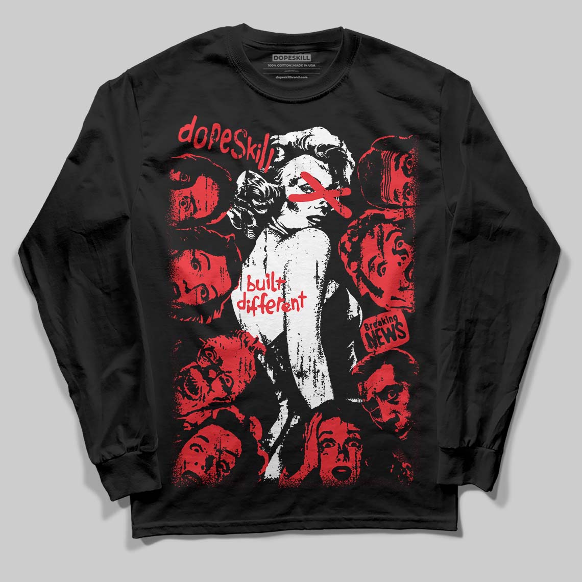 Red Collection superstreetwear Long Sleeve T-Shirt Built Different Graphic