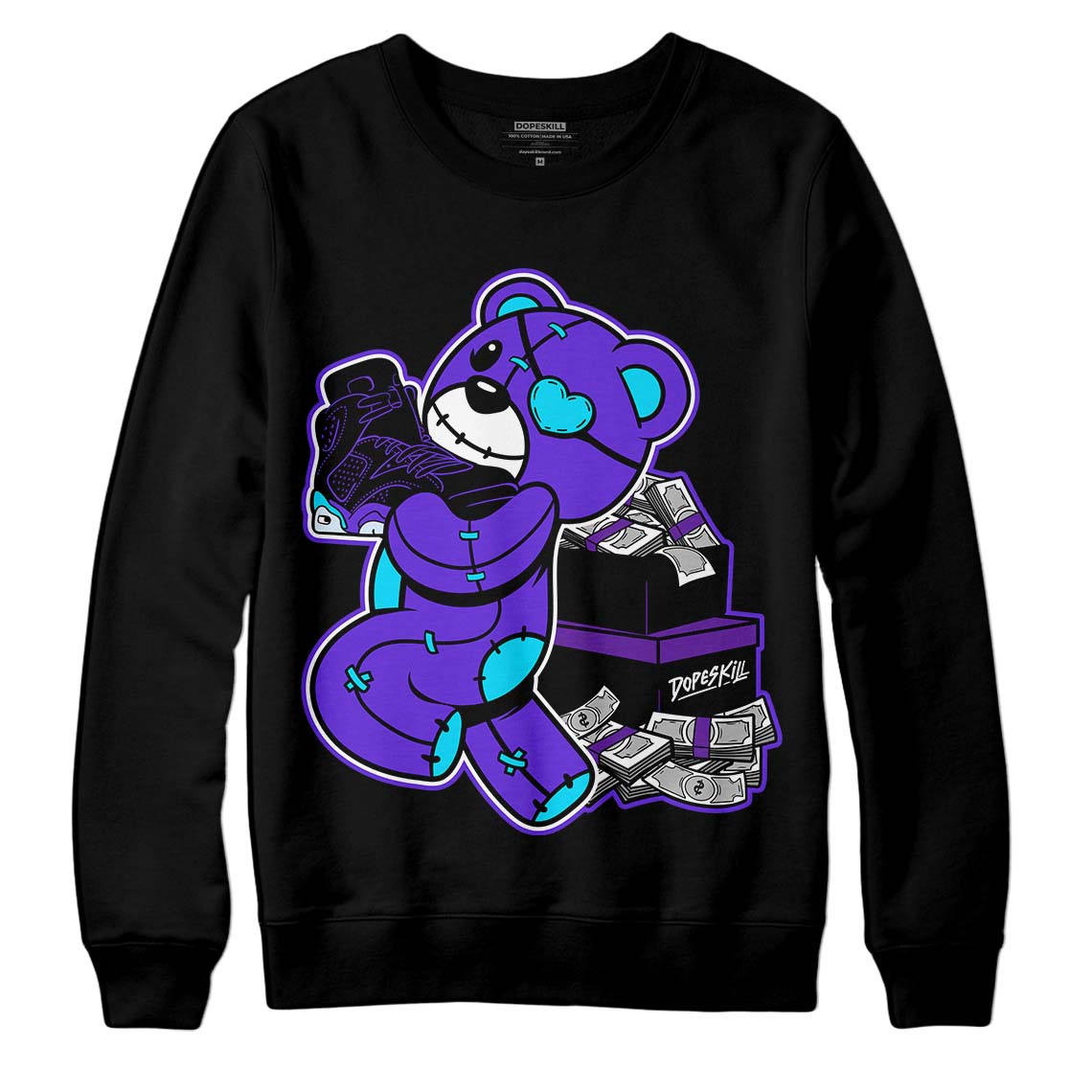 Aqua 6s superstreetwear Sweatshirt Bear Steals Sneaker Graphic