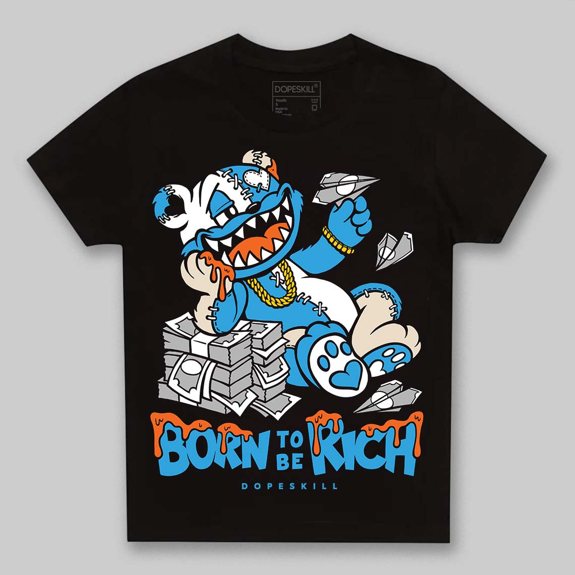 UNC Reimagined 1s superstreetwear Toddler Kids T-shirt Born To Be Rich Graphic