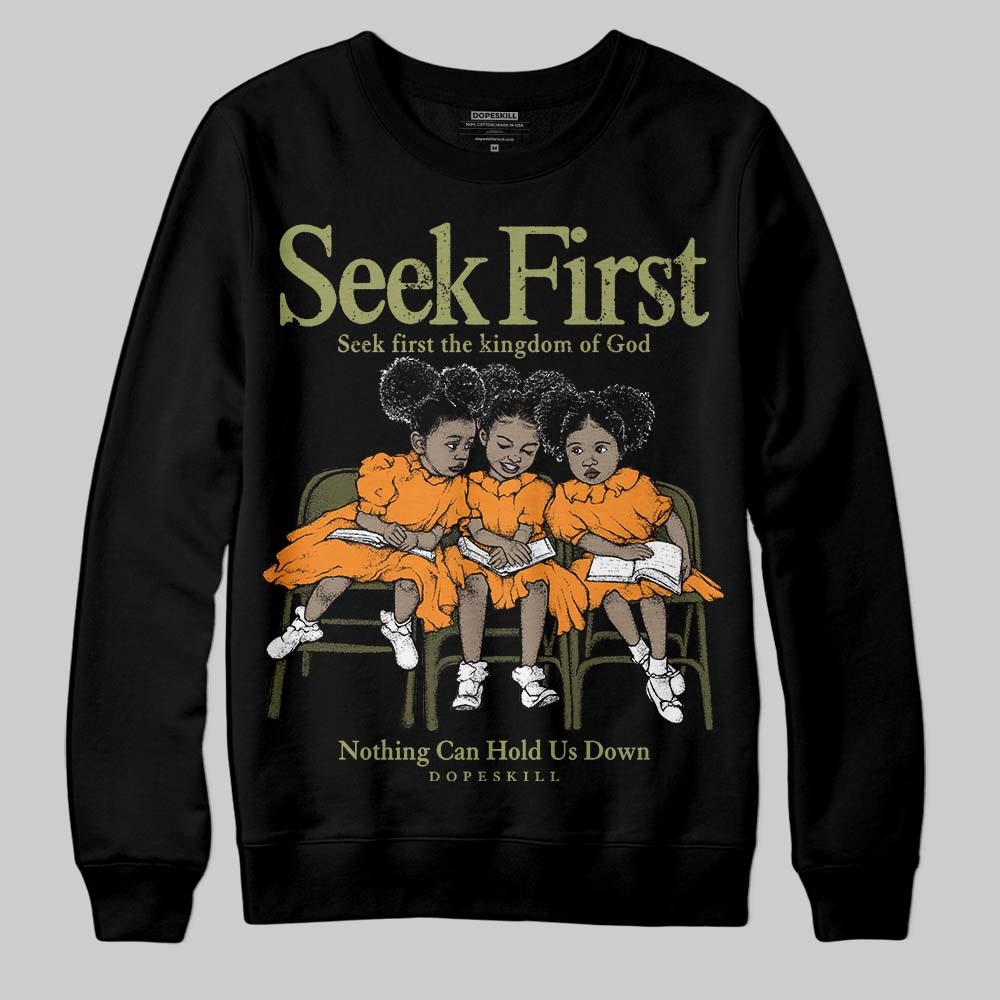 Olive Collection superstreetwear Sweatshirt New Seek First Graphic