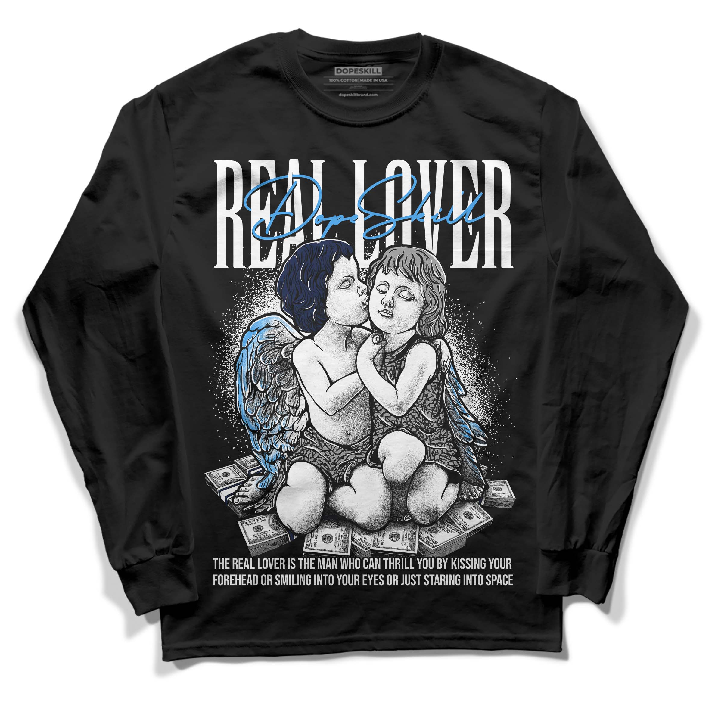 Midnight Navy 3s superstreetwear Long Sleeve T-Shirt Real Lover Graphic