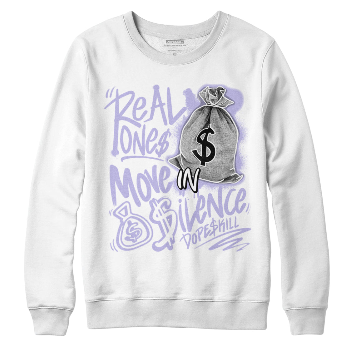 AJ 11 Low Pure Violet superstreetwear Sweatshirt Real Ones Move In Silence Graphic