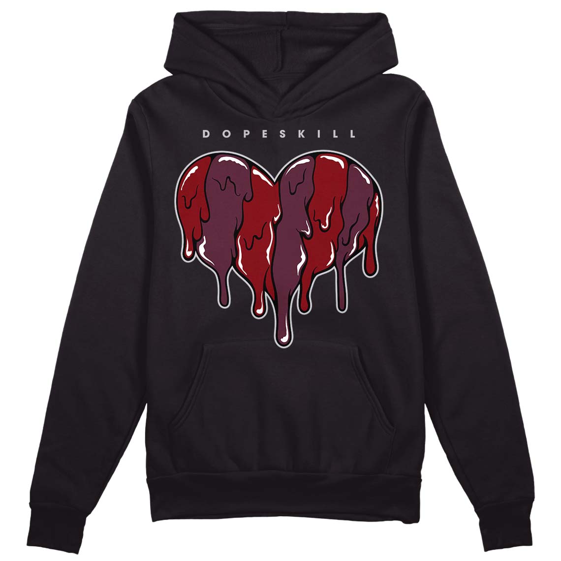 Burgundy 5s superstreetwear Hoodie Sweatshirt Slime Drip Heart Graphic