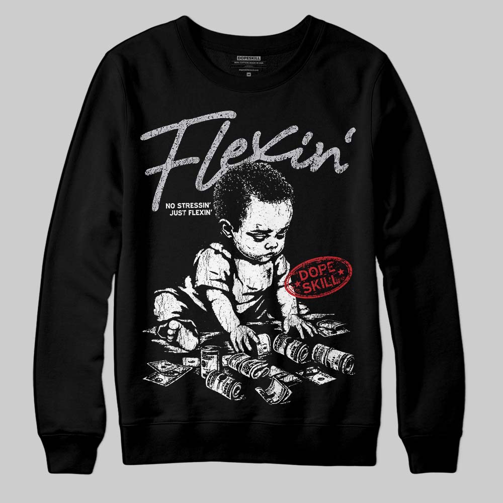 White Cement 4s superstreetwear Sweatshirt Flexin' Graphic