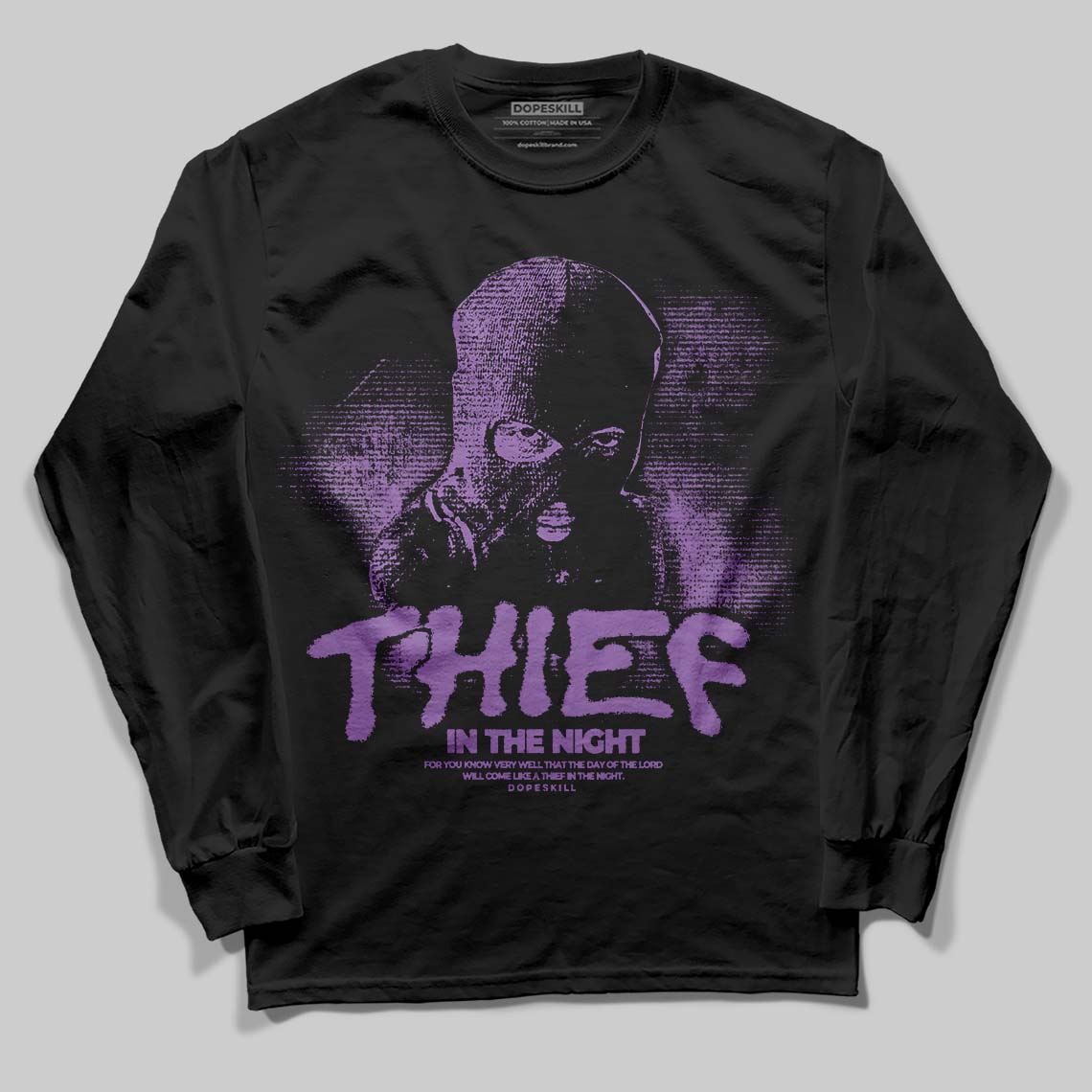 PURPLE Collection superstreetwear Long Sleeve T-Shirt Thief In The Night Graphic