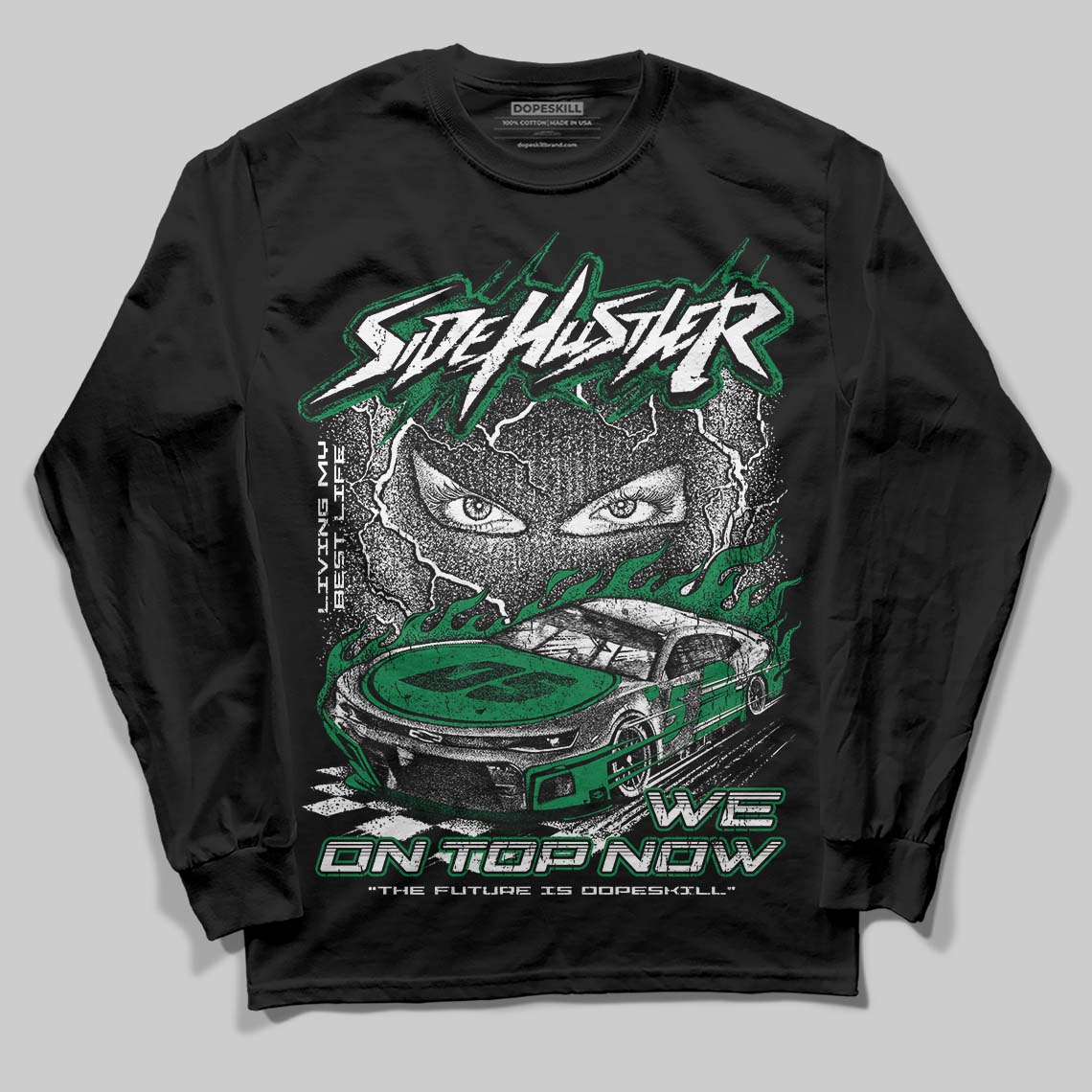 Green Collection superstreetwear Long Sleeve T-Shirt New Side Hustler Graphic