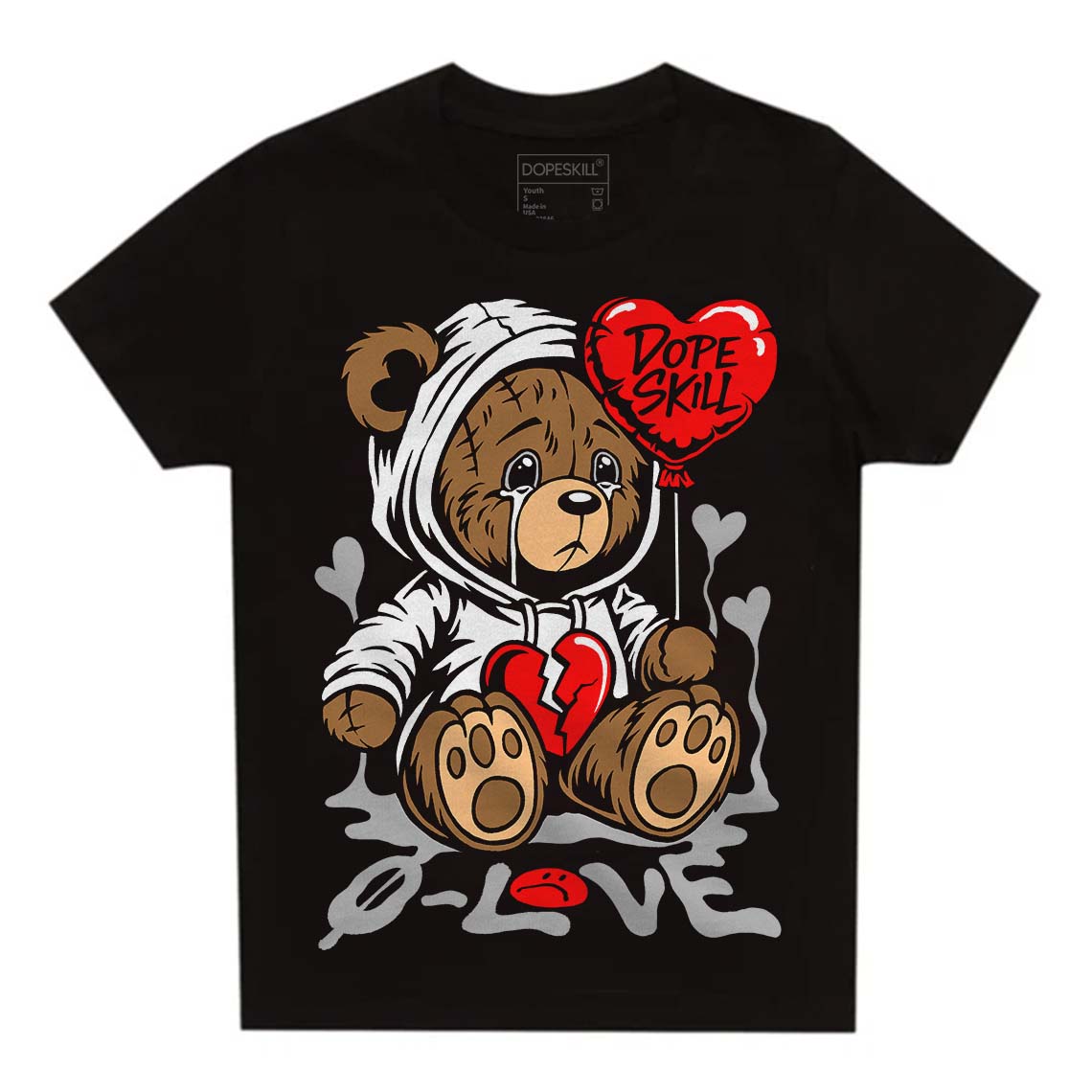 Black and White Collection superstreetwear Toddler Kids T-shirt Broken Bear Graphic