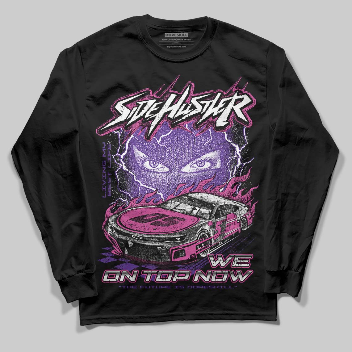 PURPLE Collection superstreetwear Long Sleeve T-Shirt New Side Hustler Graphic