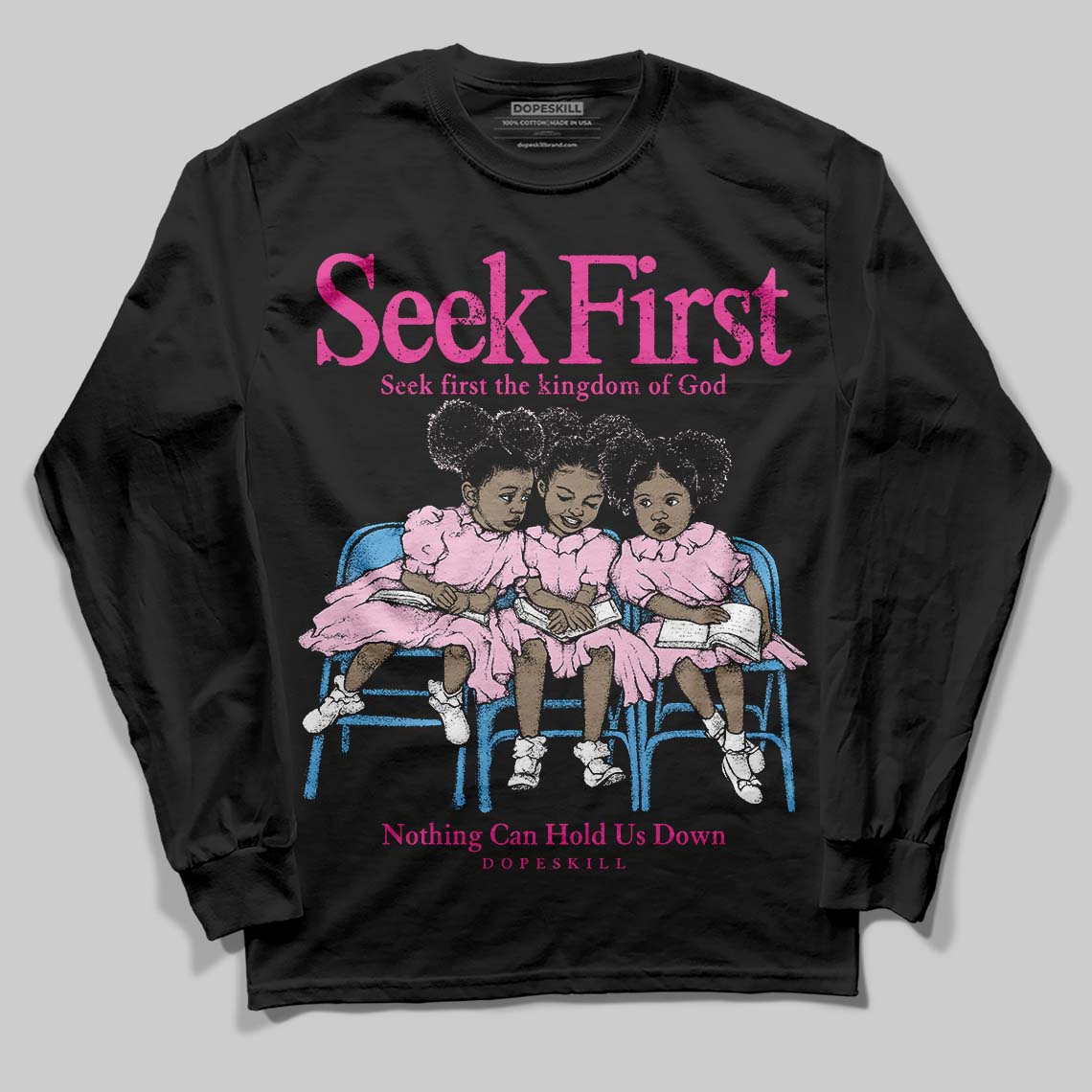 Pink Collection superstreetwear Long Sleeve T-Shirt New Seek First Graphic