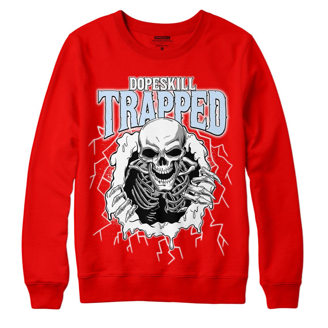 Cherry 11s superstreetwear Varsity Red Sweatshirt Trapped Halloween Graphic