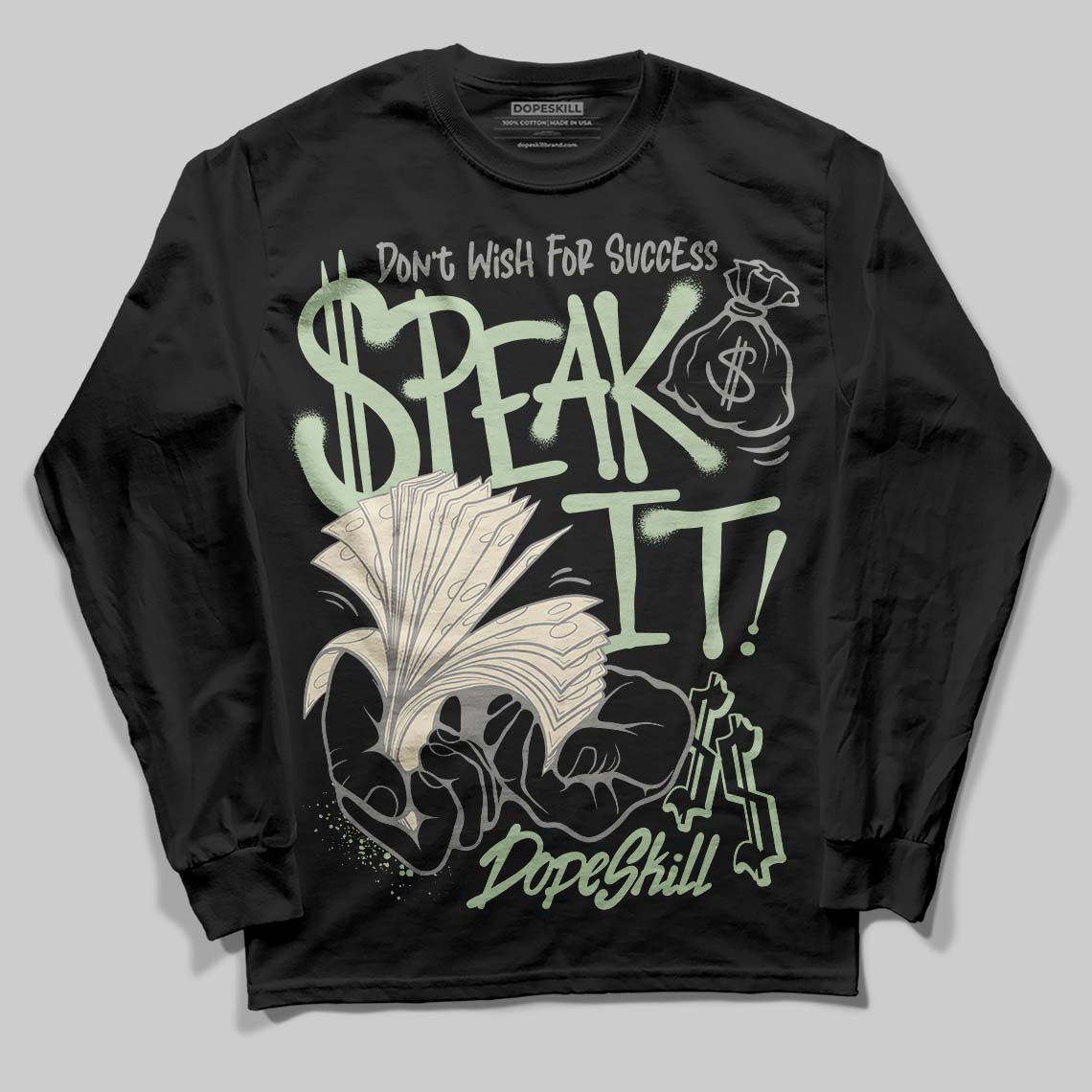 Seafoam 4s 2025 superstreetwear Long Sleeve T-Shirt Speak It Graphic