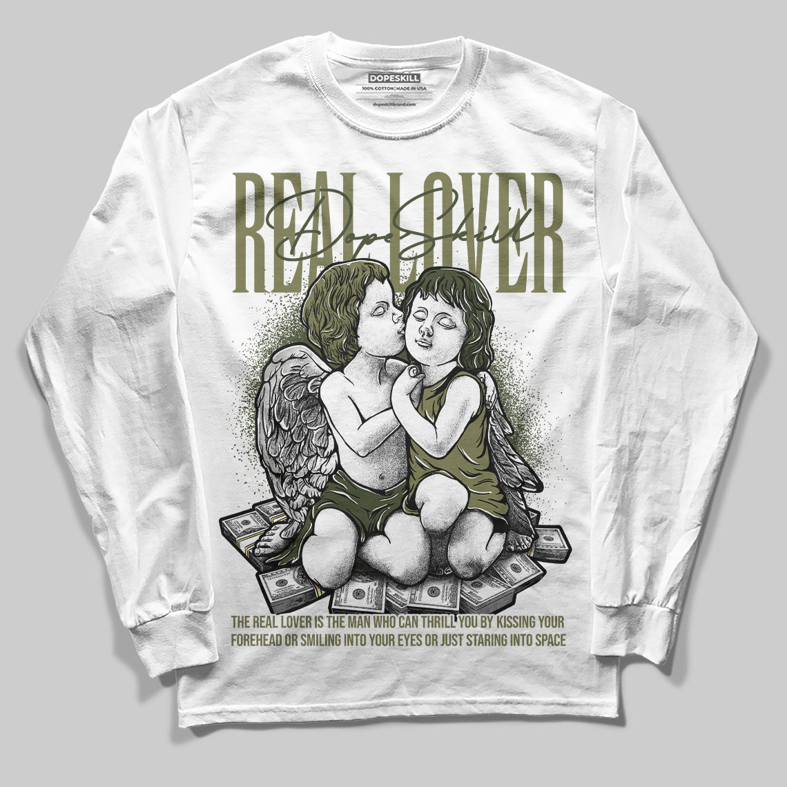 Craft Olive 4s superstreetwear Long Sleeve T-Shirt Real Lover Graphic