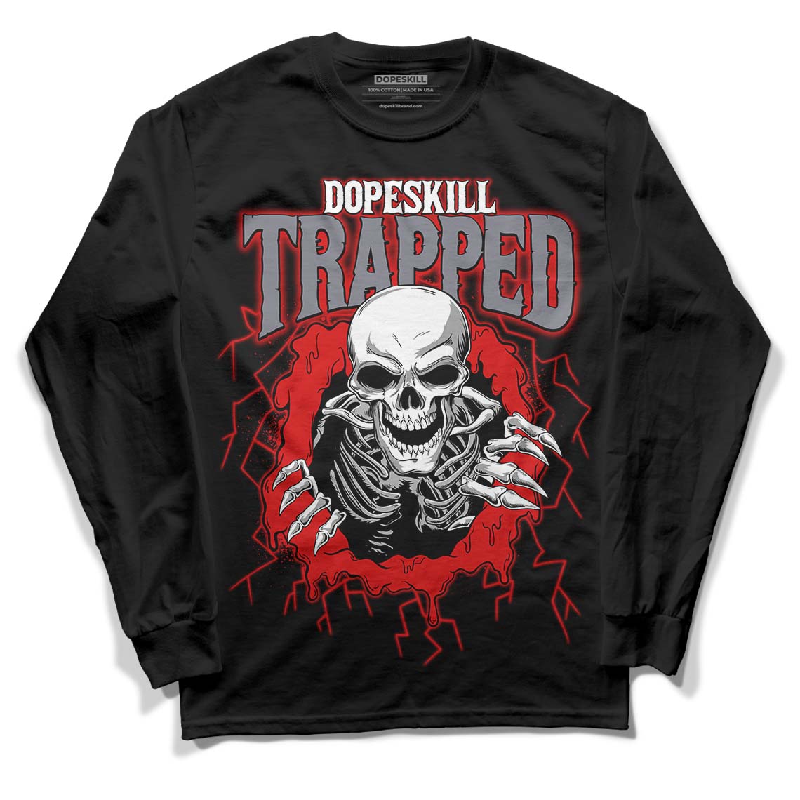 Gym Red 9s superstreetwear Long Sleeve T-Shirt Trapped Halloween Graphic