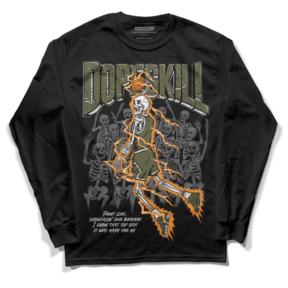 Olive 5s superstreetwear Long Sleeve T-Shirt Thunder Dunk Graphic