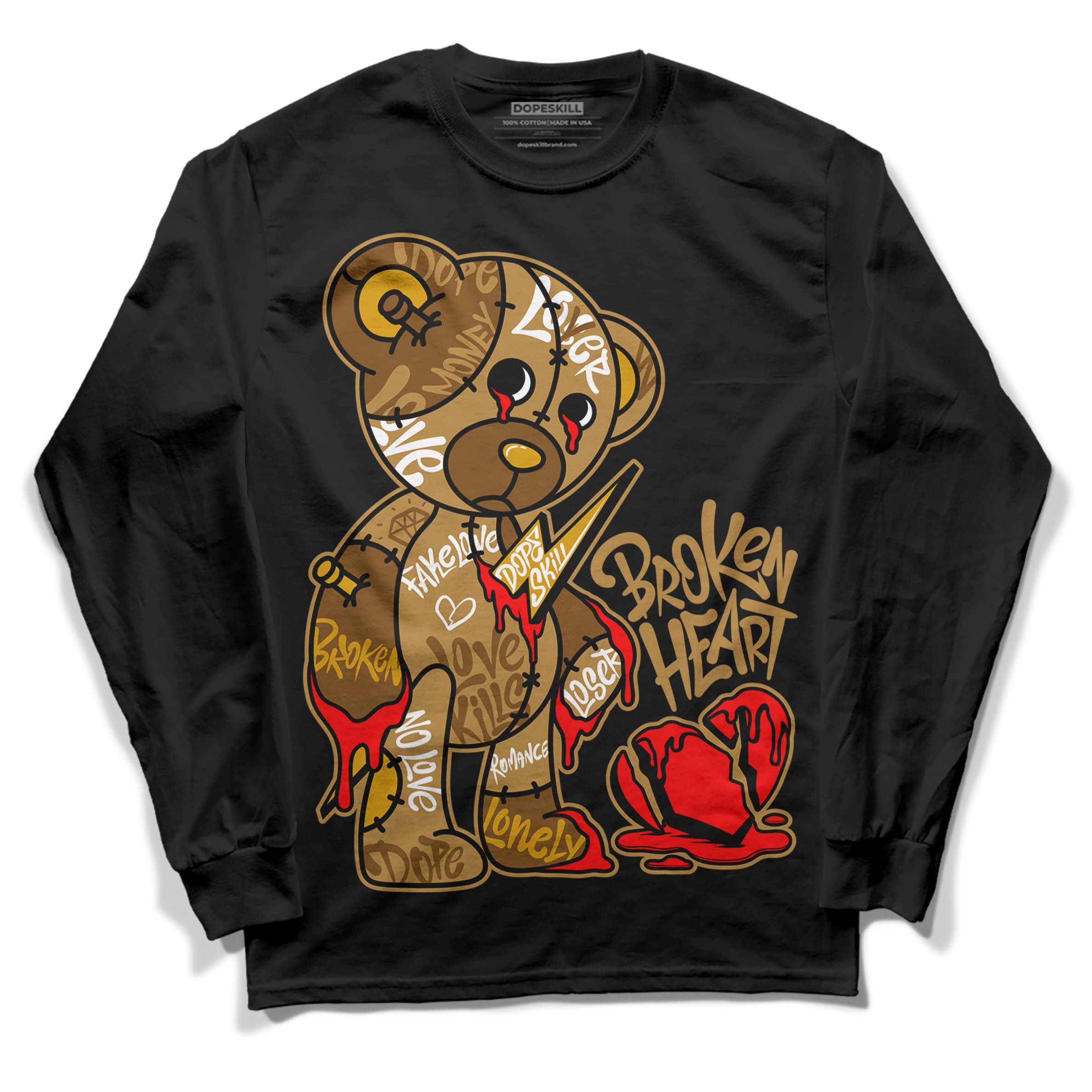 Wheat 13s superstreetwear Long Sleeve T-Shirt Broken Heart Graphic