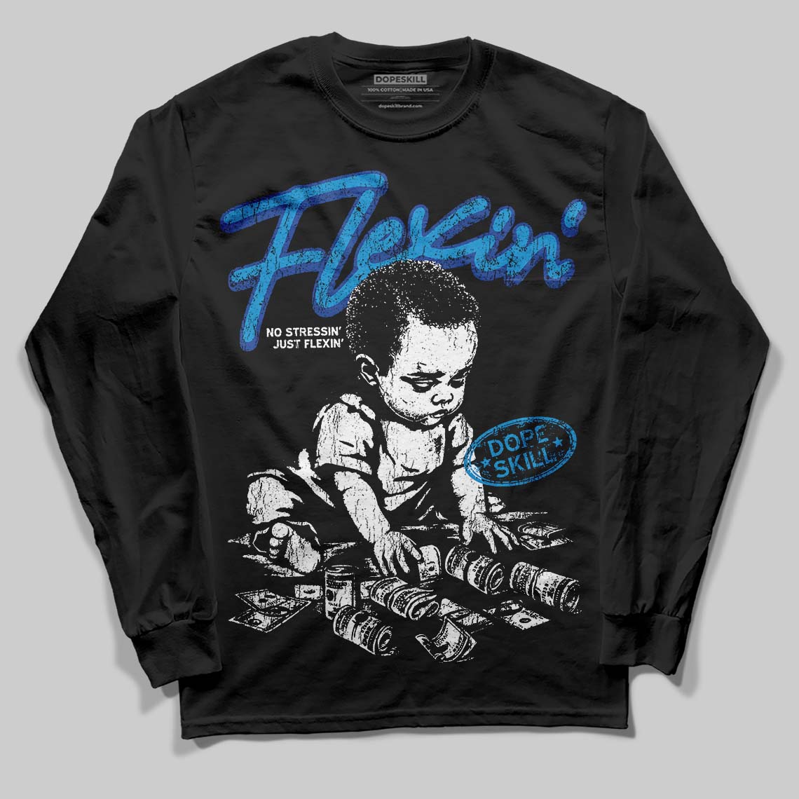Royal Blue Collection superstreetwear Long Sleeve T-Shirt Flexin' Graphic