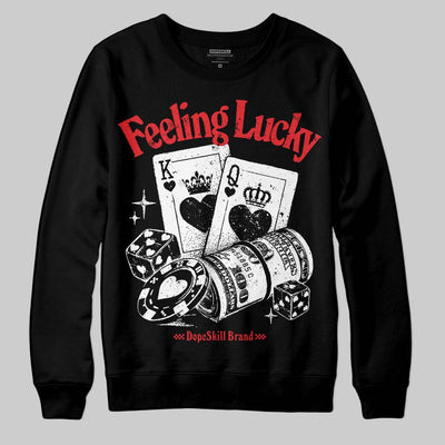 Black and White Collection DopeSkill Sweatshirt Feeling Lucky Graphic