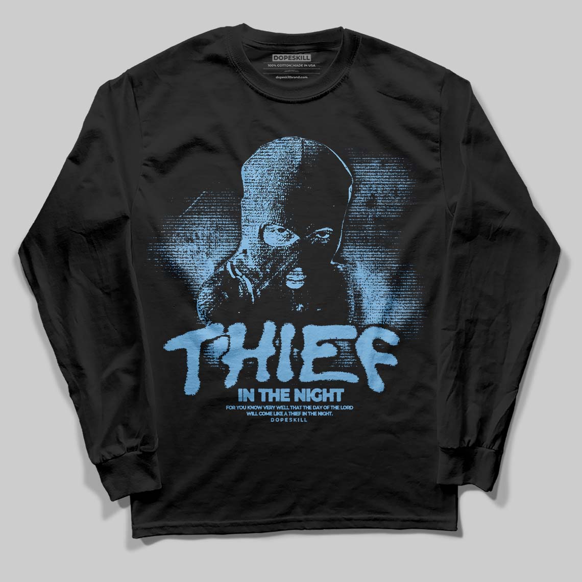 University Blue Collection superstreetwear Long Sleeve T-Shirt Thief In The Night Graphic