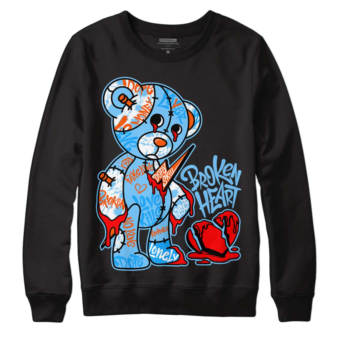 Dunk Low Futura University Blue superstreetwear Sweatshirt Broken Heart Graphic