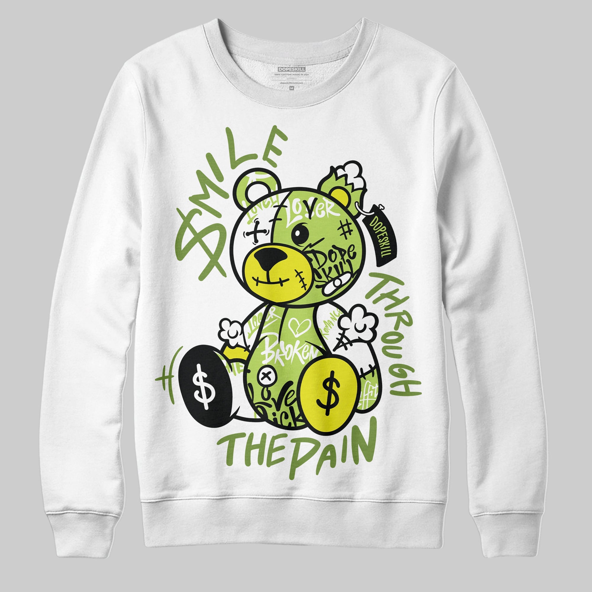 Bright Cactus 13s superstreetwear Sweatshirt Smile Through The Pain Graphic