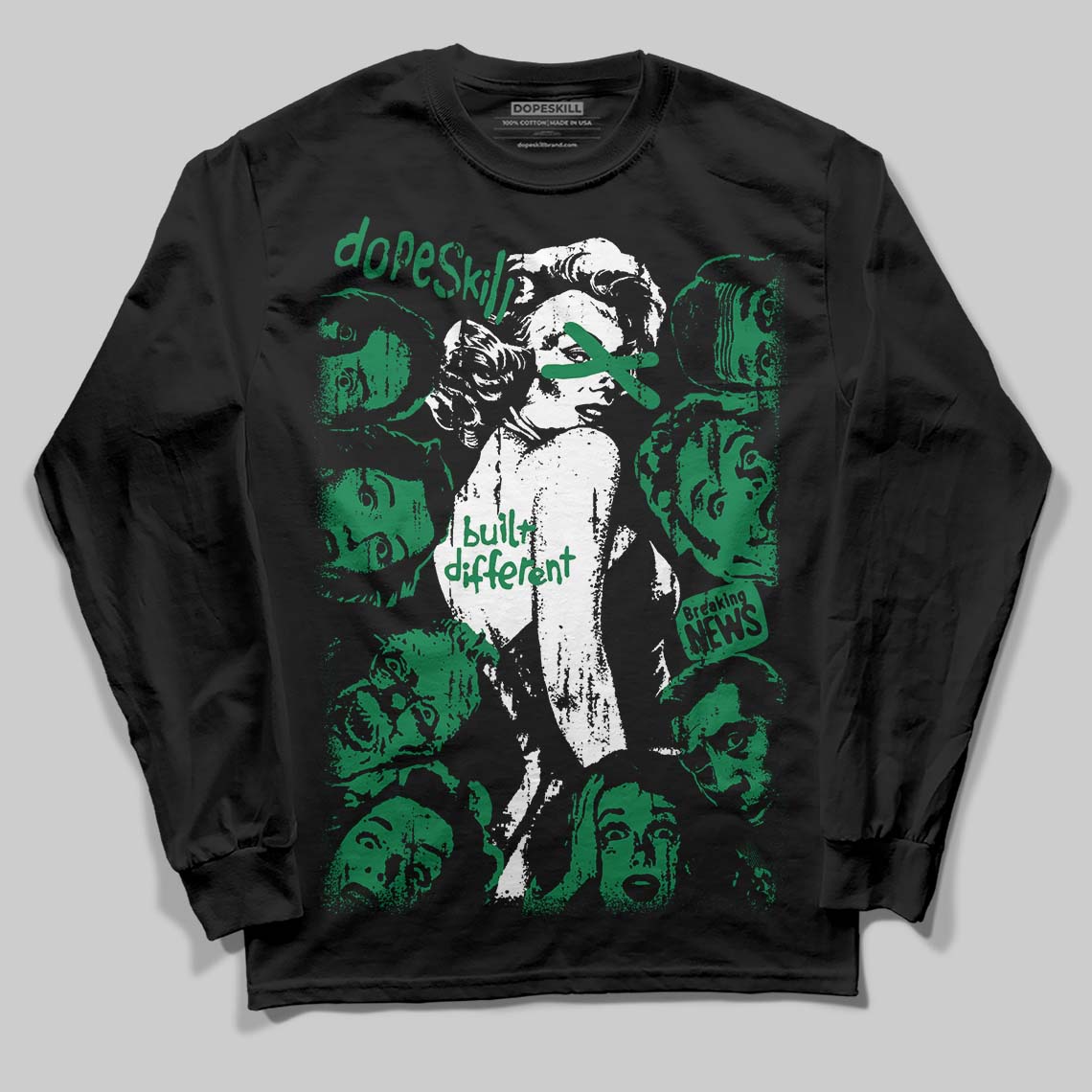 Green Collection superstreetwear Long Sleeve T-Shirt Built Different Graphic