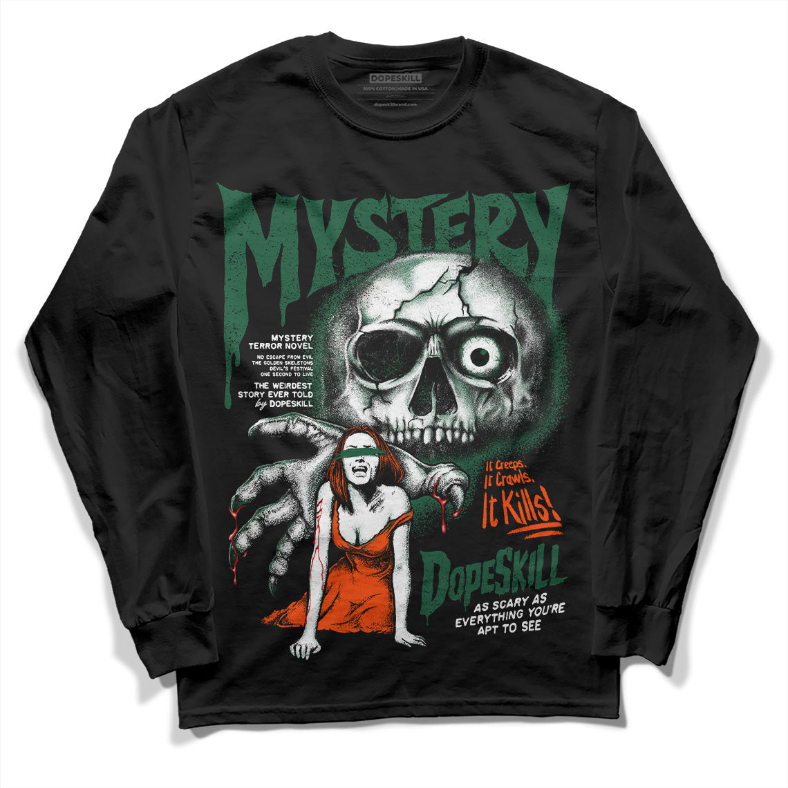 Dunk Team Dark Green Orange superstreetwear Long Sleeve T-Shirt Mystery Ghostly Grasp Graphic