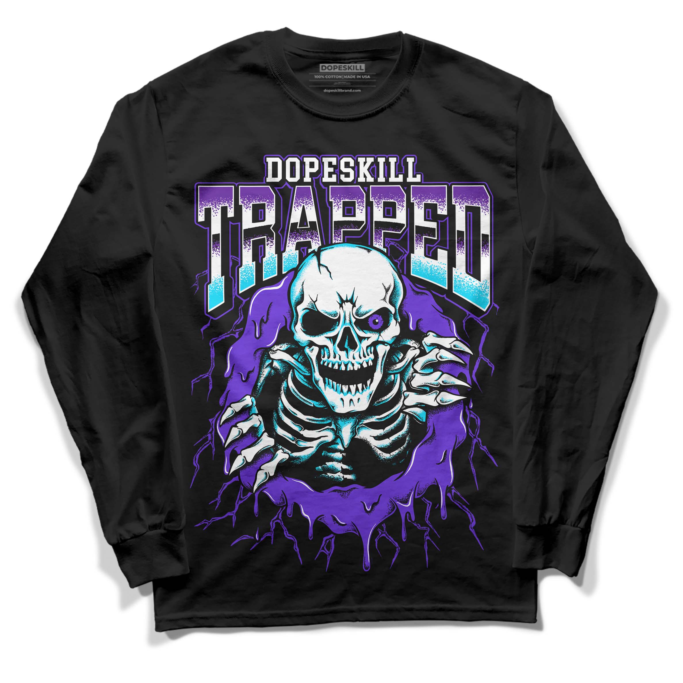 Aqua 6s superstreetwear Long Sleeve T-Shirt Trapped Halloween Graphic