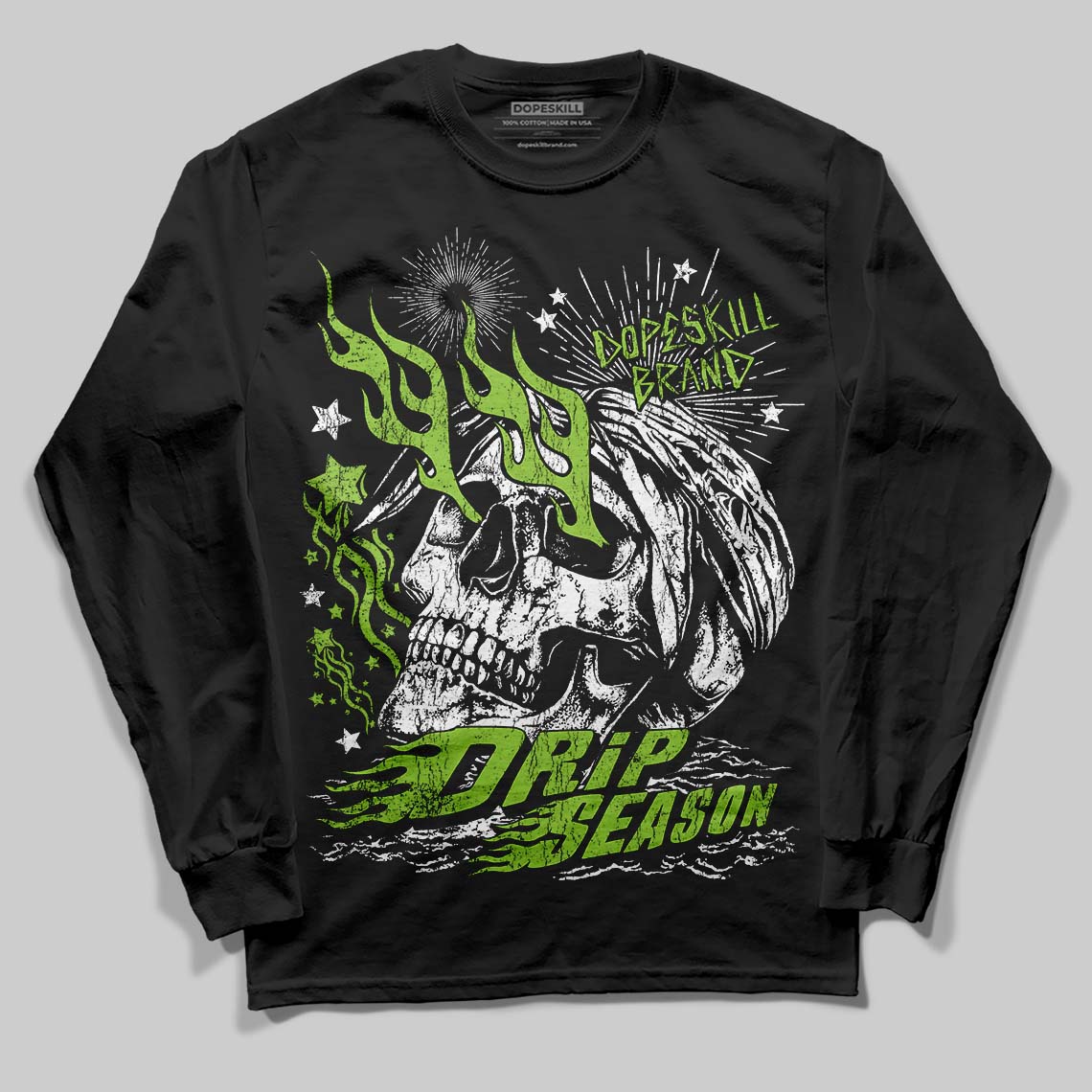 Neon Green Collection superstreetwear Long Sleeve T-Shirt Drip Season Graphic