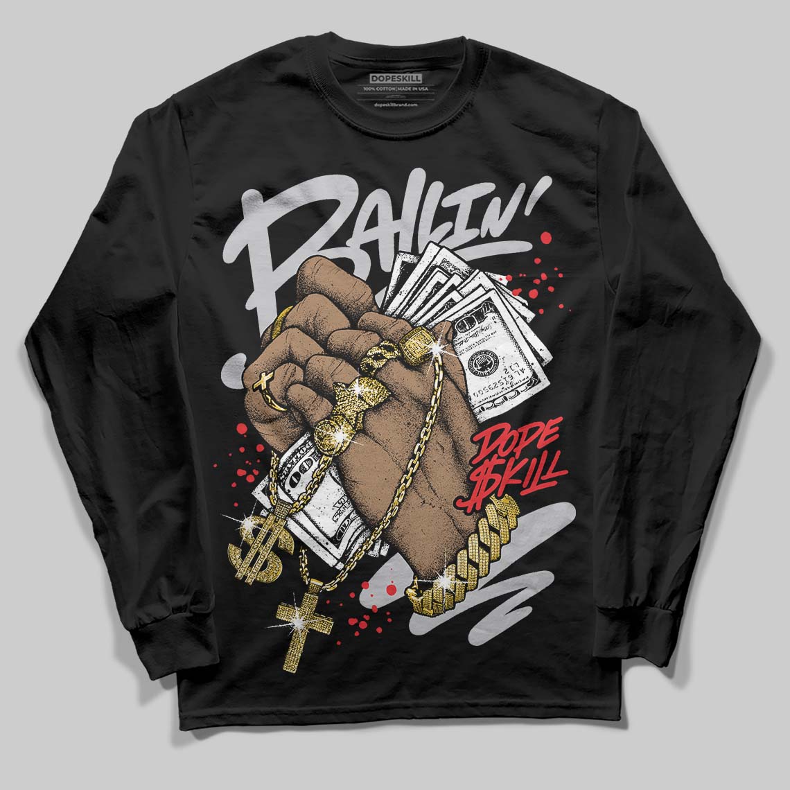 Grey Collection superstreetwear Long Sleeve T-Shirt Always Ballin' Graphic