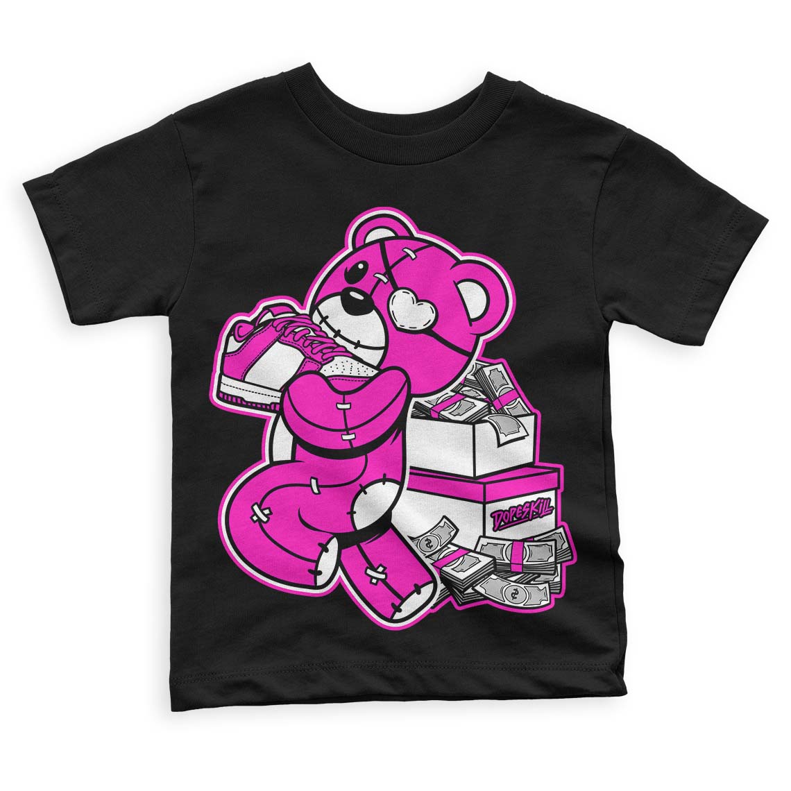 Dunk Low Active Fuchsia superstreetwear Toddler Kids T-shirt Bear Steals Sneaker Graphic