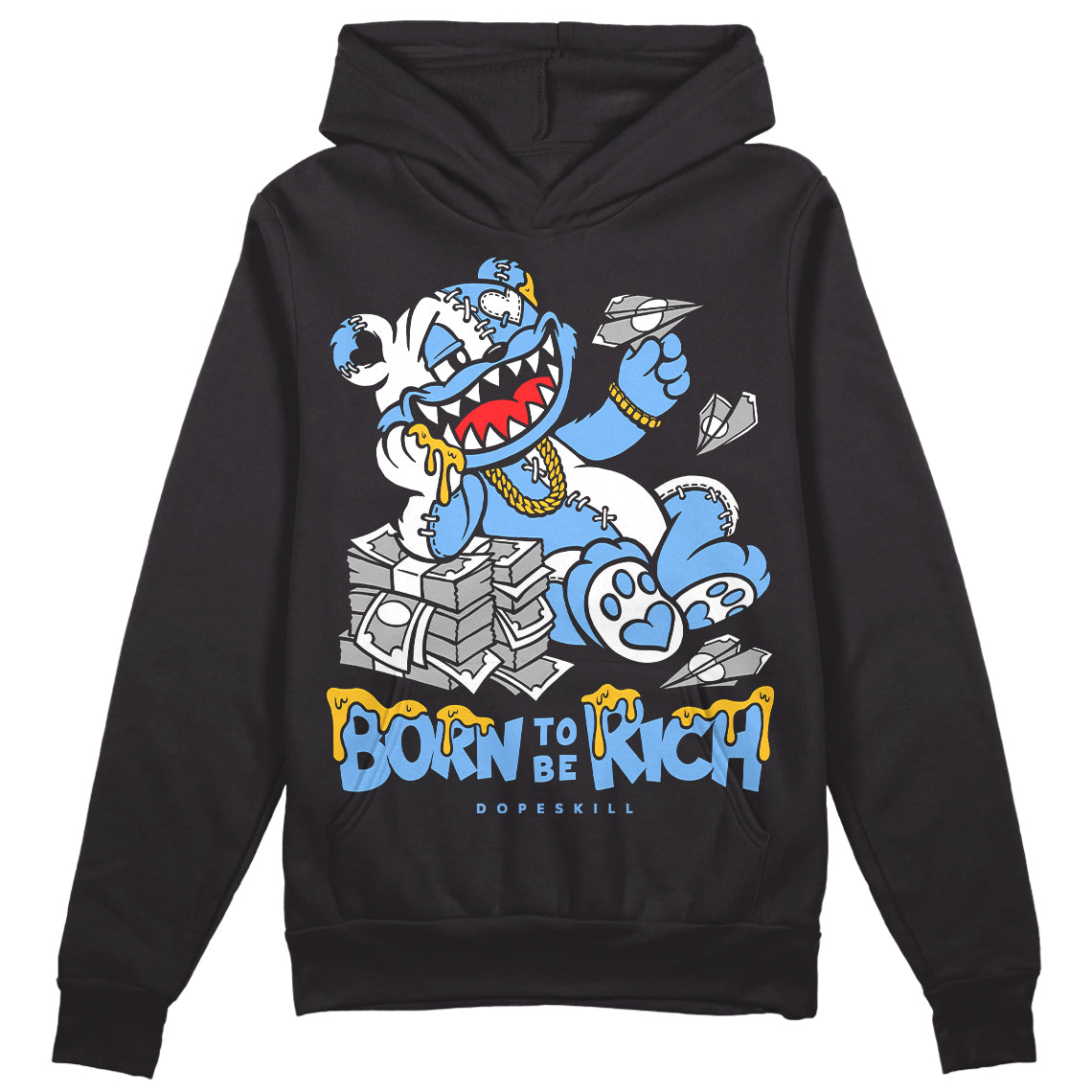 Powder Blue 9s superstreetwear Hoodie Sweatshirt Born To Be Rich Graphic