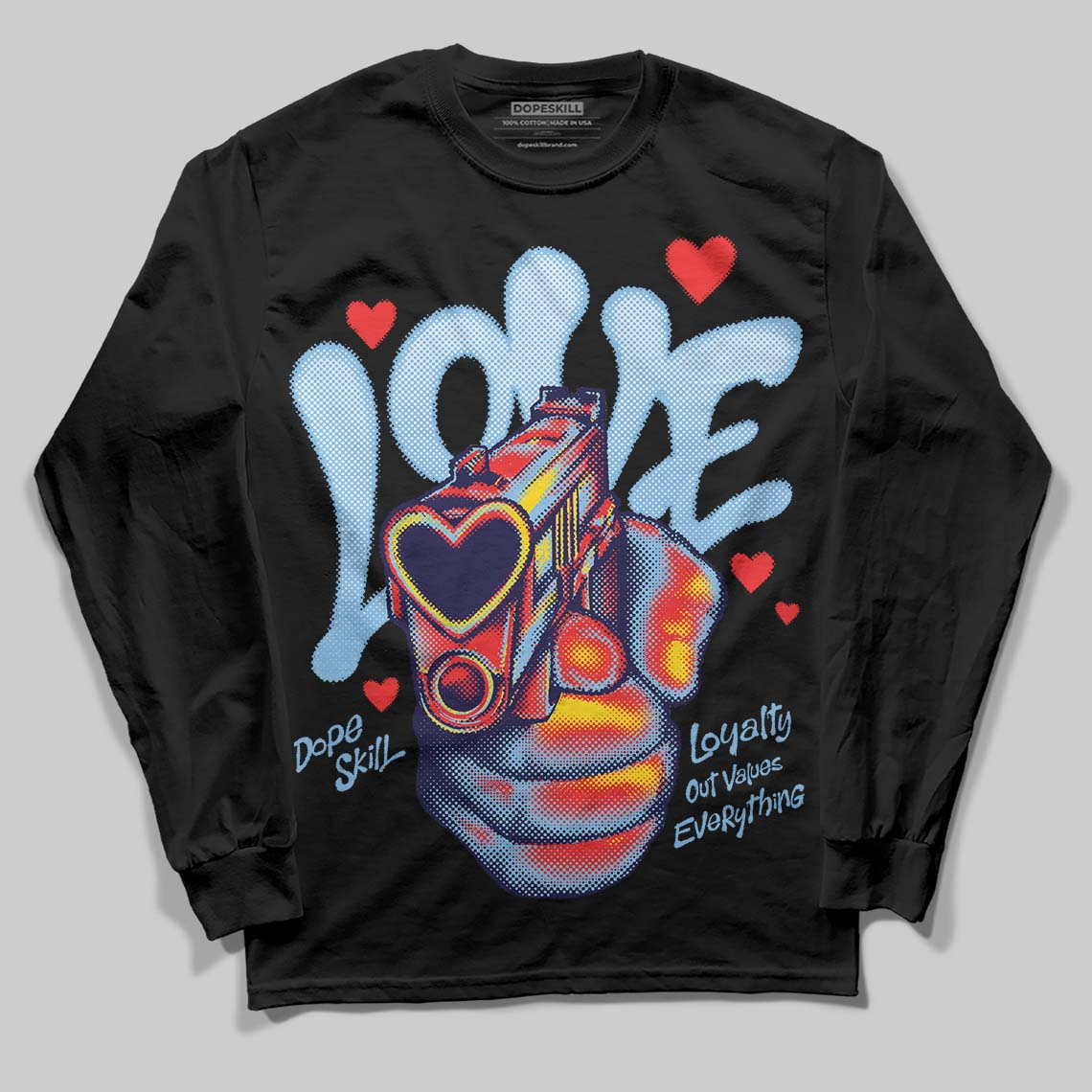 University Blue Collection superstreetwear Long Sleeve T-Shirt Love Shot Graphic