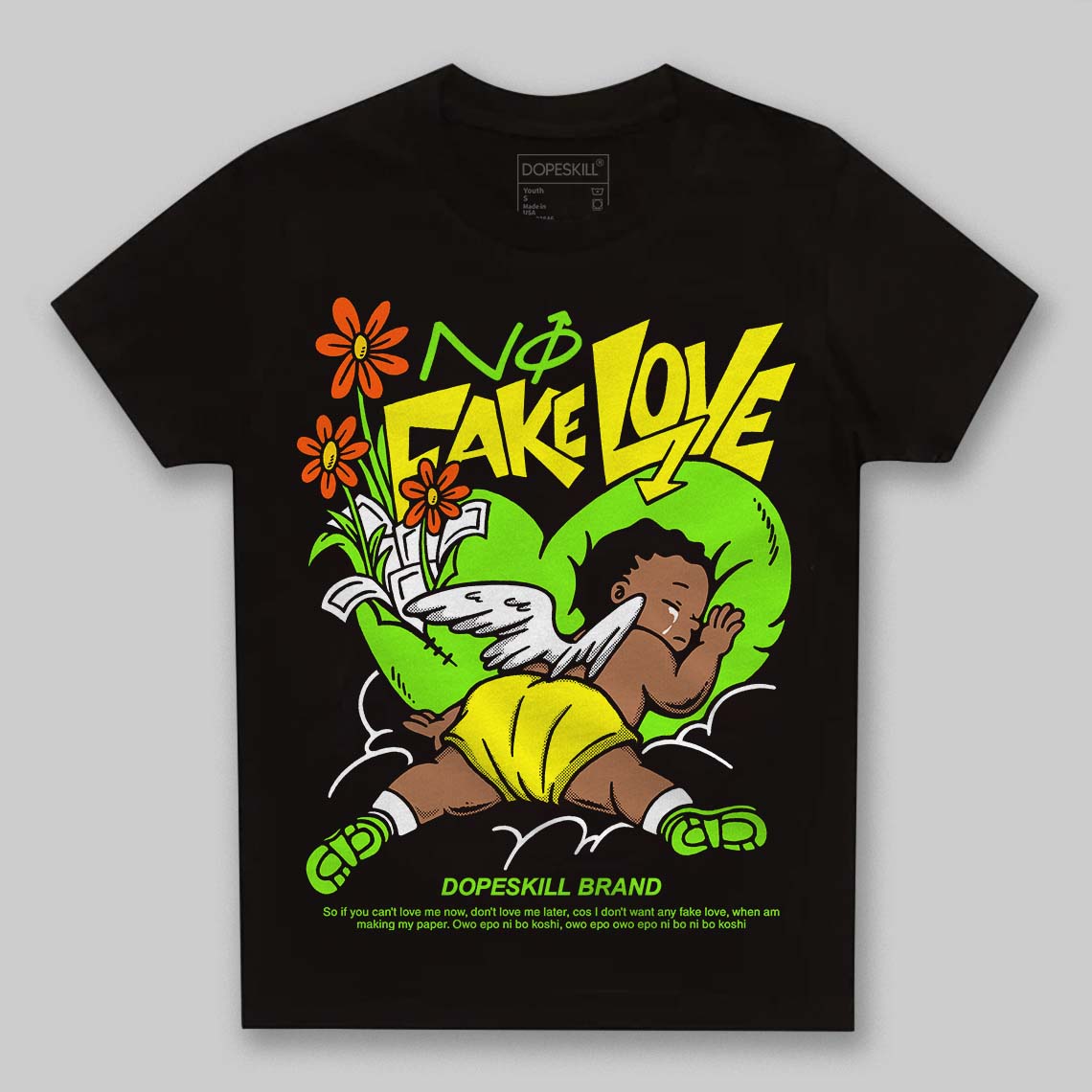 Neon Green Collection superstreetwear Toddler Kids T-shirt No Fake Love Graphic