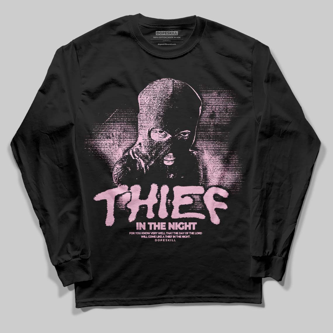 Pink Collection superstreetwear Long Sleeve T-Shirt Thief In The Night Graphic